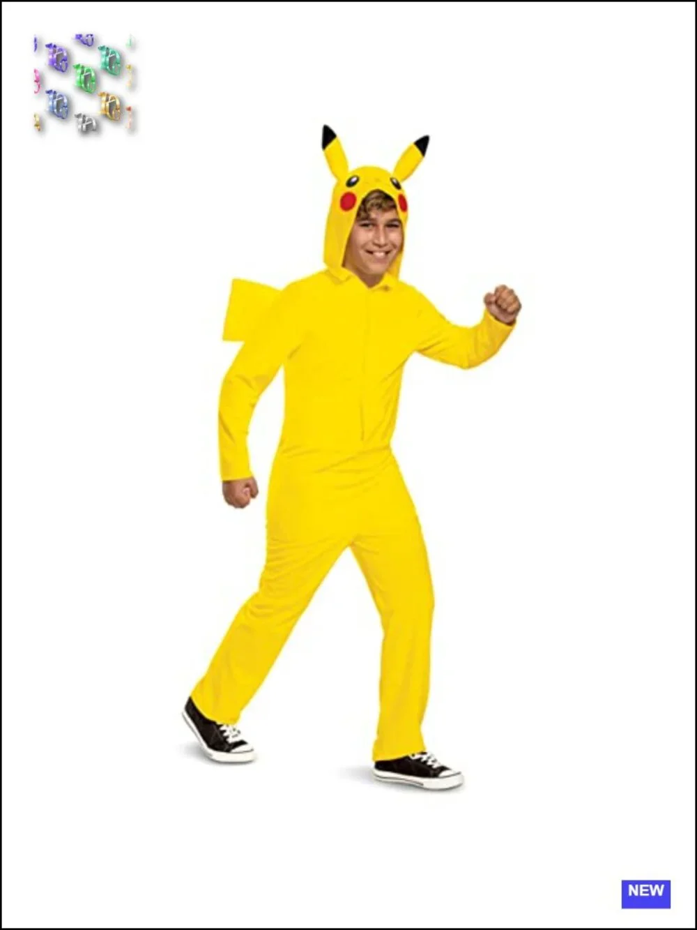Kids Pokemon Pikachu Costume Hooded Jumpsuit Cosplay Medium